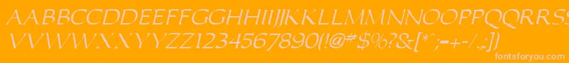 CaroluI Font – Pink Fonts on Orange Background