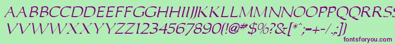 CaroluI Font – Purple Fonts on Green Background