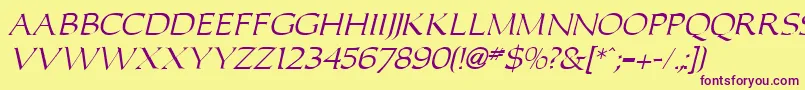 CaroluI Font – Purple Fonts on Yellow Background