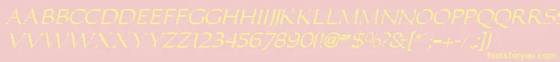 CaroluI-fontti – keltaiset fontit vaaleanpunaisella taustalla