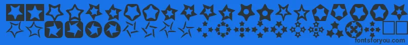 Stars3D Font – Black Fonts on Blue Background