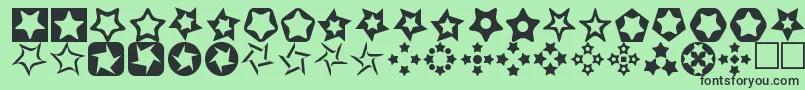 Stars3D Font – Black Fonts on Green Background