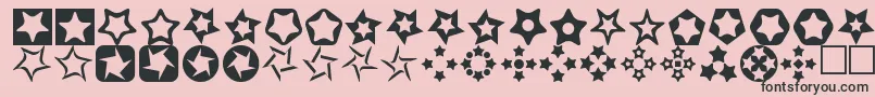 Stars3D-Schriftart – Schwarze Schriften auf rosa Hintergrund