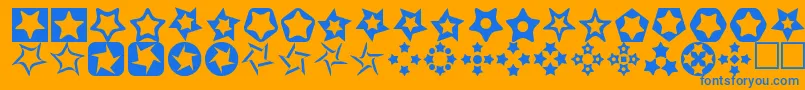 Stars3D-Schriftart – Blaue Schriften auf orangefarbenem Hintergrund