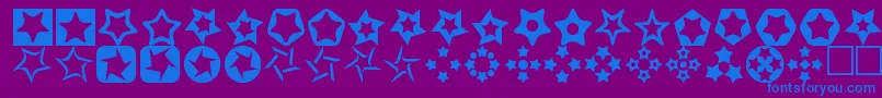 Stars3D-Schriftart – Blaue Schriften auf violettem Hintergrund