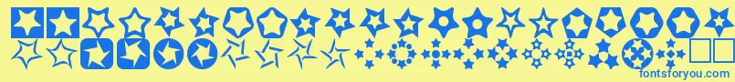 Stars3D Font – Blue Fonts on Yellow Background