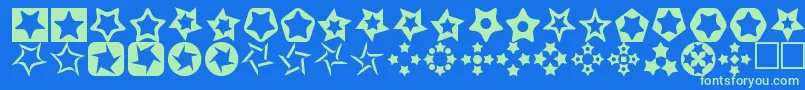 Stars3D-Schriftart – Grüne Schriften auf blauem Hintergrund