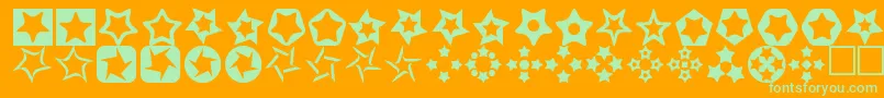 Stars3D-Schriftart – Grüne Schriften auf orangefarbenem Hintergrund