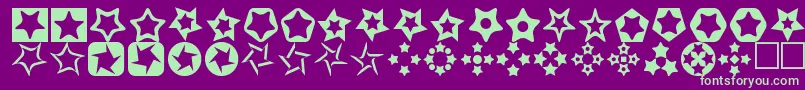 Stars3D-Schriftart – Grüne Schriften auf violettem Hintergrund