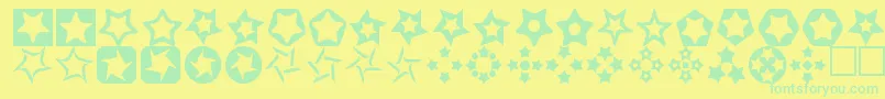 Stars3D Font – Green Fonts on Yellow Background