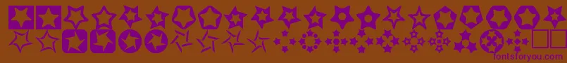 Stars3D-Schriftart – Violette Schriften auf braunem Hintergrund