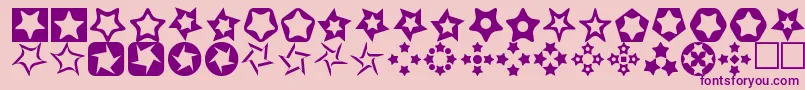 Stars3D-Schriftart – Violette Schriften auf rosa Hintergrund