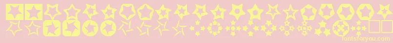 Stars3D-Schriftart – Gelbe Schriften auf rosa Hintergrund