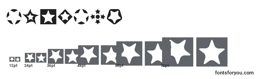Stars3D-fontin koot