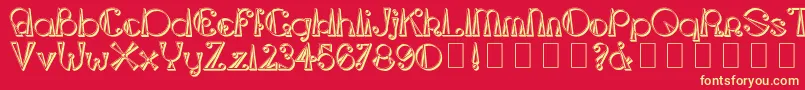 TriangleetcircleShadowed Font – Yellow Fonts on Red Background