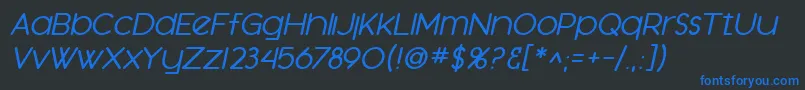 SfOrsonCasualMediumOblique Font – Blue Fonts on Black Background