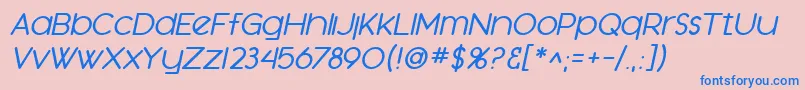 SfOrsonCasualMediumOblique Font – Blue Fonts on Pink Background