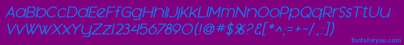 SfOrsonCasualMediumOblique Font – Blue Fonts on Purple Background