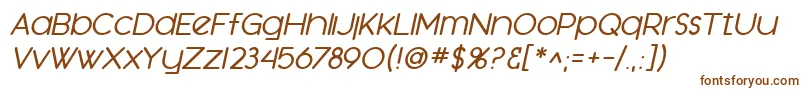 SfOrsonCasualMediumOblique-fontti – ruskeat fontit valkoisella taustalla