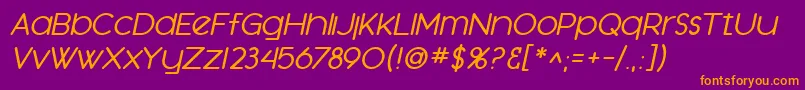 SfOrsonCasualMediumOblique Font – Orange Fonts on Purple Background
