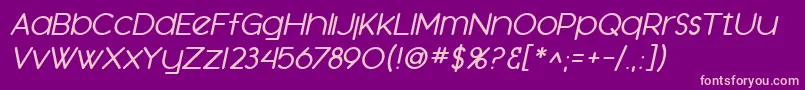 Więcej informacji o czcionce SfOrsonCasualMediumOblique Czcionka SfOrsonCasualMediumOblique – różowe czcionki na fioletowym tle
