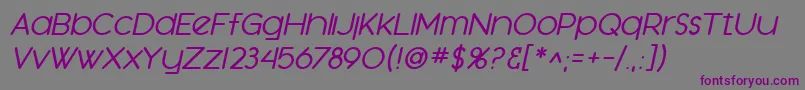 Шрифт SfOrsonCasualMediumOblique – фиолетовые шрифты на сером фоне