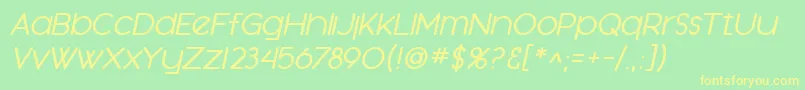 SfOrsonCasualMediumOblique Font – Yellow Fonts on Green Background