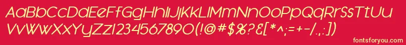 SfOrsonCasualMediumOblique Font – Yellow Fonts on Red Background