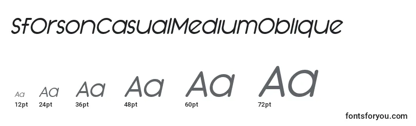 Размеры шрифта SfOrsonCasualMediumOblique