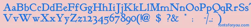 Kelmscottroman Font – Blue Fonts on Pink Background