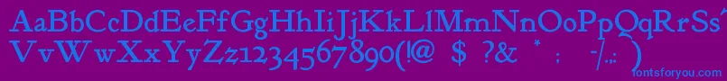 Шрифт Kelmscottroman – синие шрифты на фиолетовом фоне