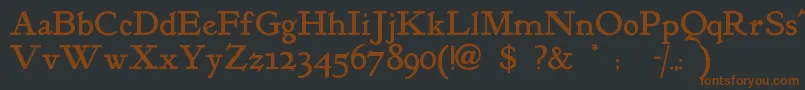Kelmscottroman Font – Brown Fonts on Black Background