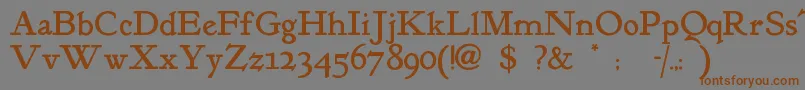 Kelmscottroman Font – Brown Fonts on Gray Background