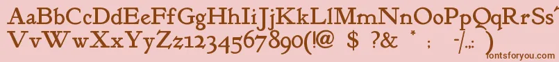 Kelmscottroman Font – Brown Fonts on Pink Background