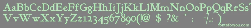 Kelmscottroman Font – Green Fonts on Gray Background