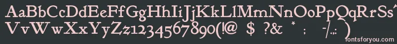 Kelmscottroman Font – Pink Fonts on Black Background