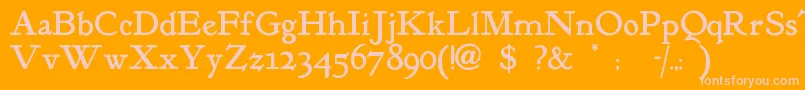 Czcionka Kelmscottroman – różowe czcionki na pomarańczowym tle