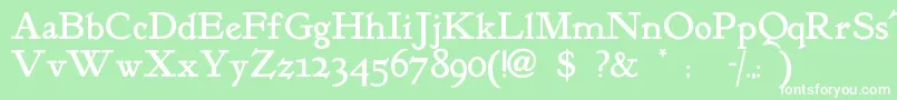 Kelmscottroman Font – White Fonts on Green Background