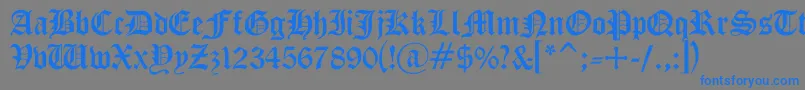 フォントGothicc – 灰色の背景に青い文字