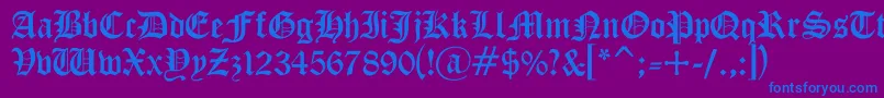 フォントGothicc – 紫色の背景に青い文字