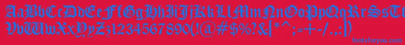 Gothicc Font – Blue Fonts on Red Background