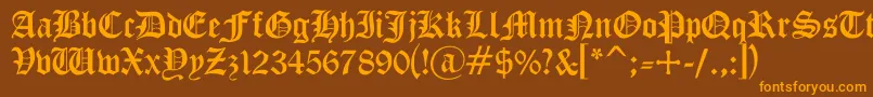 Gothicc Font – Orange Fonts on Brown Background