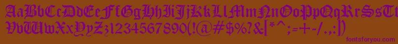 Gothicc Font – Purple Fonts on Brown Background