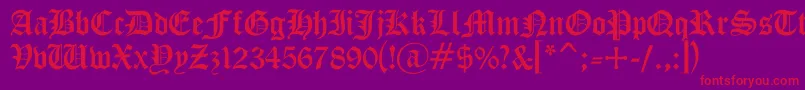 フォントGothicc – 紫の背景に赤い文字