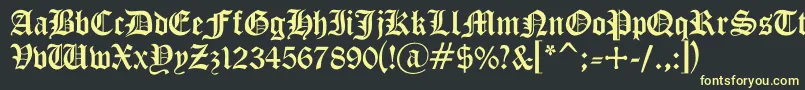 Gothicc Font – Yellow Fonts on Black Background