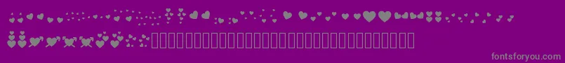 Bonushearts-Schriftart – Graue Schriften auf violettem Hintergrund