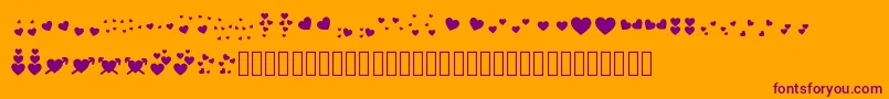 Bonushearts Font – Purple Fonts on Orange Background