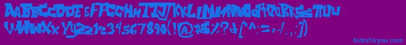 TheAquabats Font – Blue Fonts on Purple Background