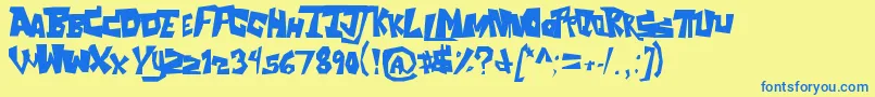 TheAquabats Font – Blue Fonts on Yellow Background