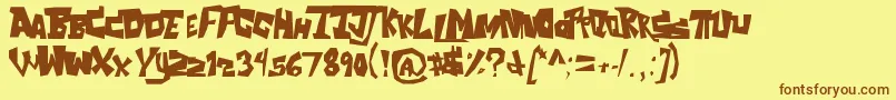 TheAquabats Font – Brown Fonts on Yellow Background